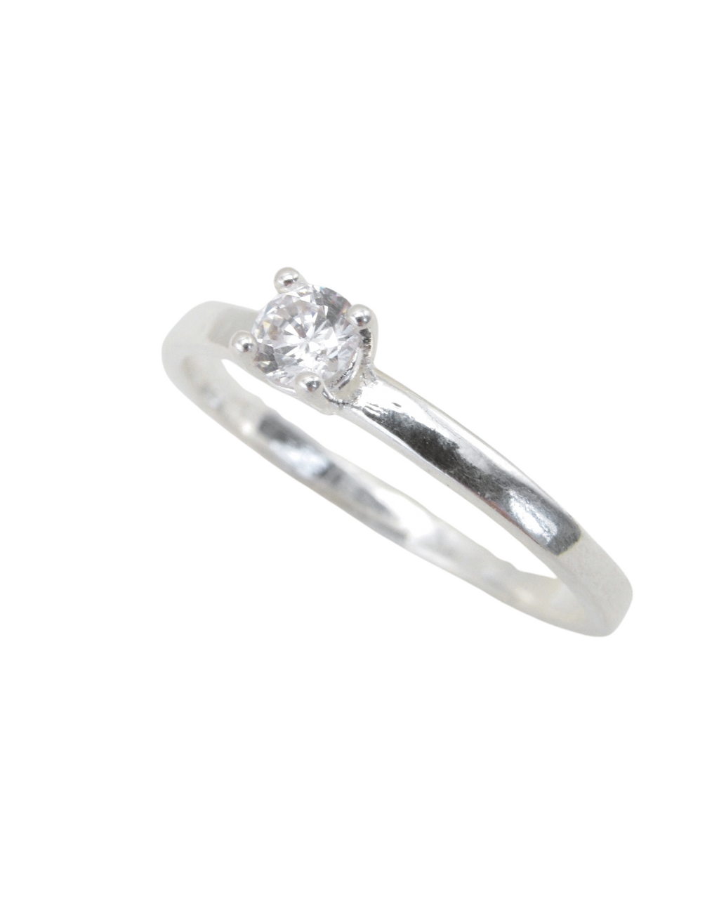 Anel Solitário Banhado em Prata 925