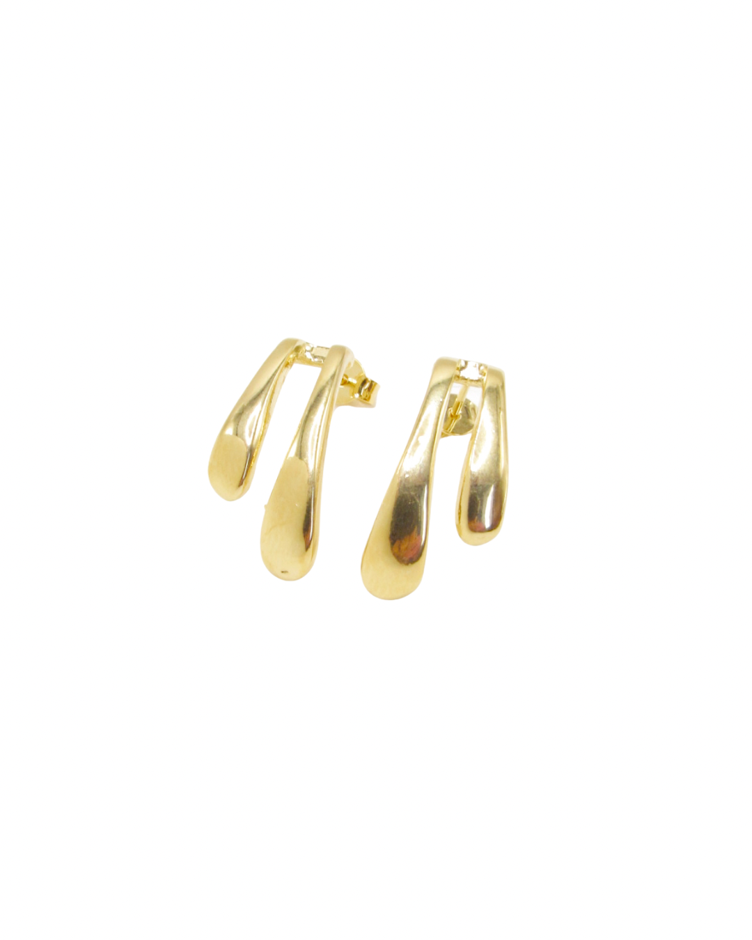 Brinco Duas Gotas Banhado em Ouro 18K