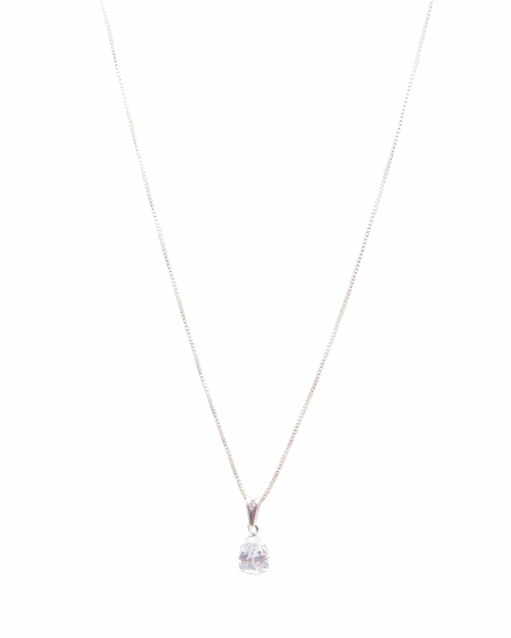 Colar Ponto de Luz Gota Banhado em Prata 925