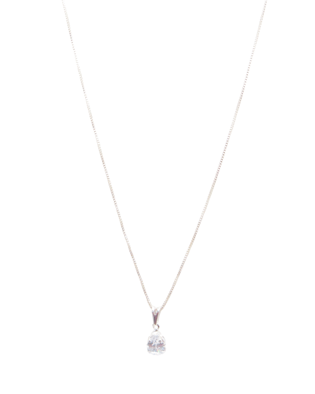 Colar Ponto de Luz Gota Banhado em Prata 925