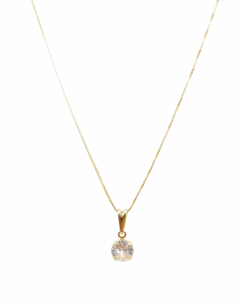 Colar Ponto de Luz Redondo Banhado em Ouro 18K