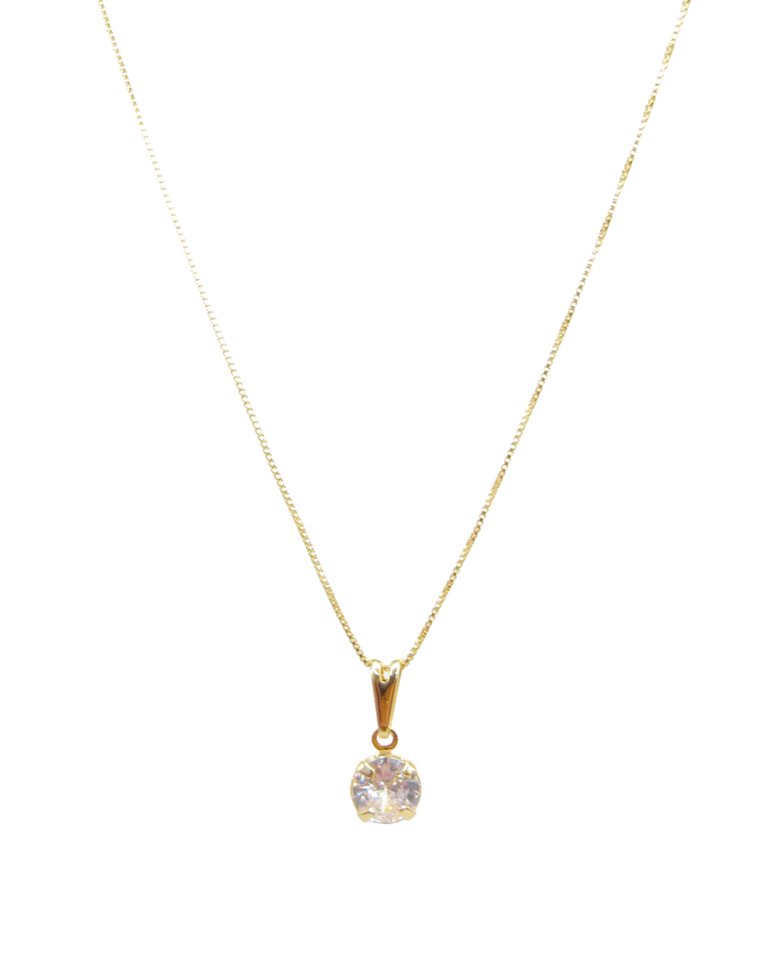 Colar Ponto de Luz Redondo Banhado em Ouro 18K