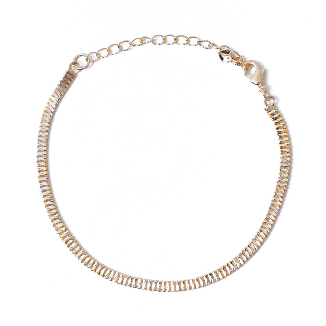 Pulseira Fita Laminada Banhada em Ouro 18k