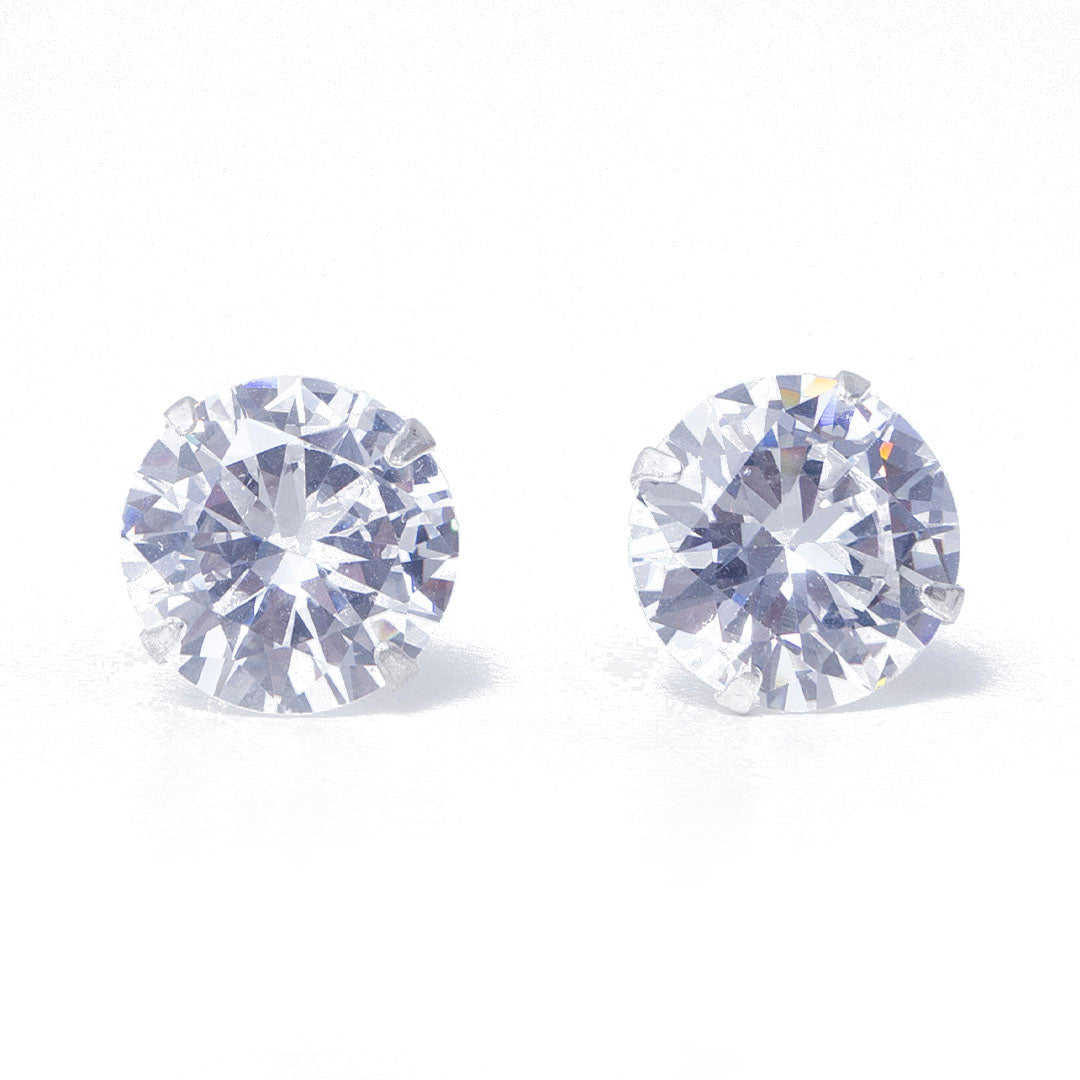 Brinco Ponto de Luz Zircônia 12mm Banhado em Prata 925